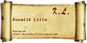 Kovalik Lilla névjegykártya